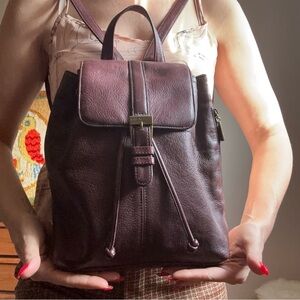 Vintage Nine West Rich Burgundy Mini Leather Backpack